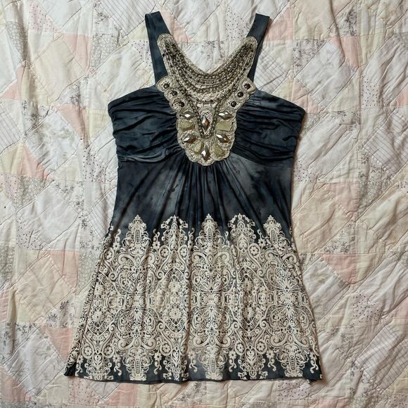 venus vintage y2k embellished hippy boho fairy grunge halter tank top medium - Picture 1 of 6